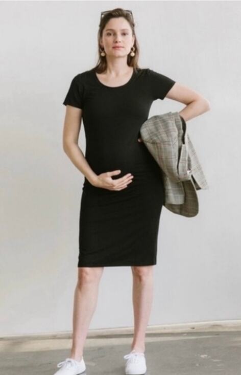 Storq Dresses & Skirts - Storq On Repeat Short Sleeve T-Shirt Dress Black Maternity XL (Size 5) Modal